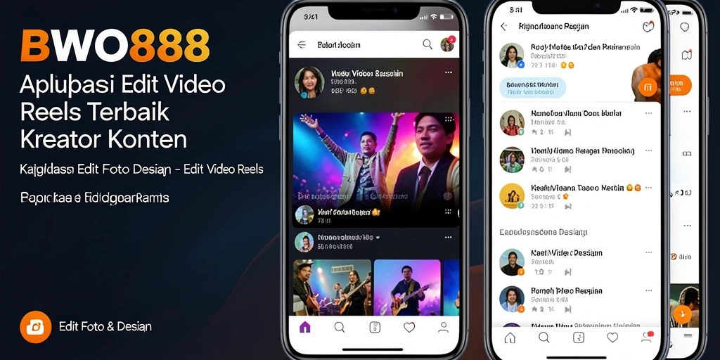 Antarmuka BWO888 menampilkan fitur lengkap untuk Edit Video Reels dengan mudah.