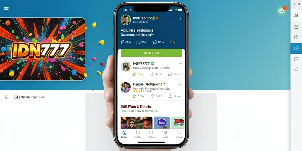 Tampilan antarmuka aplikasi IDN777 saat menghapus background gambar.