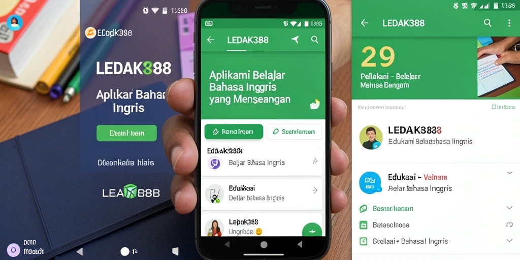 Tampilan antarmuka aplikasi LEDAK388 untuk belajar bahasa Inggris.