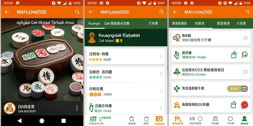 Tampilan antarmuka Cek Mutasi MAHJONG500 yang intuitif dan informatif.