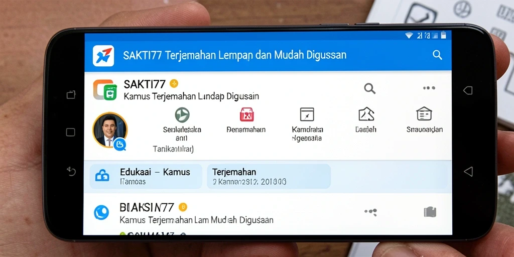 Antarmuka SAKTI77 yang sederhana dan efektif untuk Kamus Terjemahan.