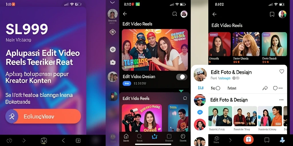 Tampilan antarmuka SL999 saat mengedit video reels yang intuitif dan menarik.